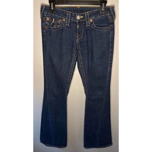 True Religion Joey Twisted Seam T Pocket Denim Bootcut Flare Jeans Women 26 x 32 - Picture 3 of 10
